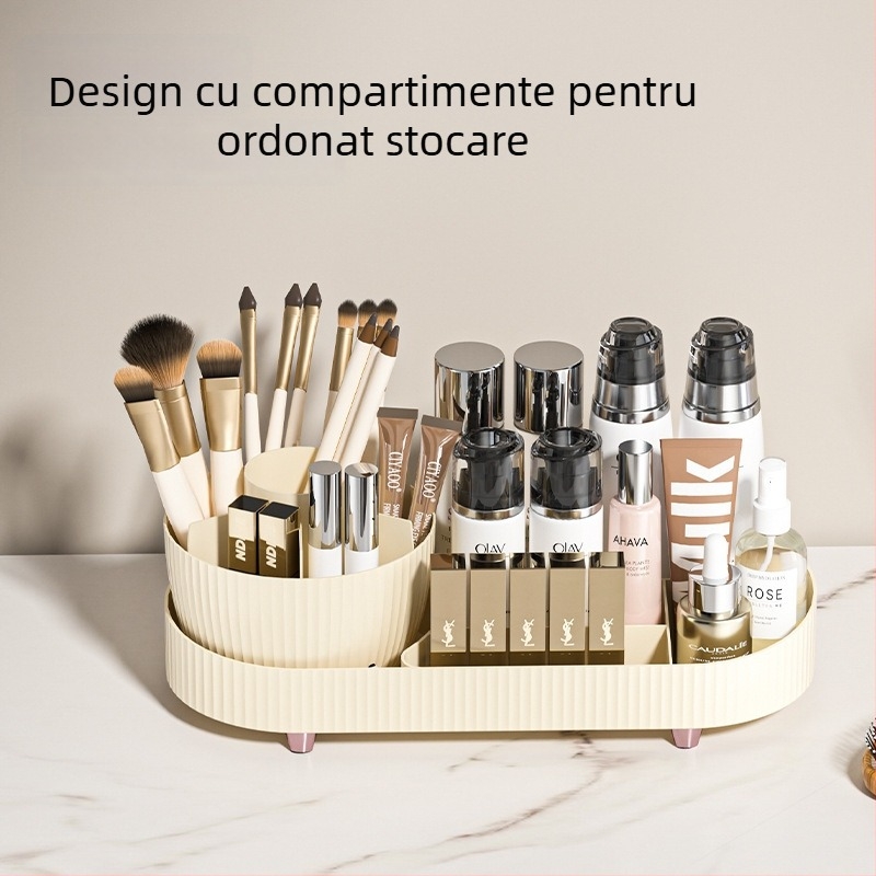 Cutie de depozitare pentru cosmetice, Golden Jade model 906, PET plastic (100% material nou), capacitate 2L, acoperită cu grilaj