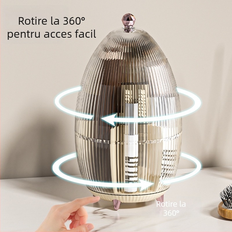 Cutie de depozitare pentru cosmetice, Golden Jade model 906, PET plastic (100% material nou), capacitate 2L, acoperită cu grilaj