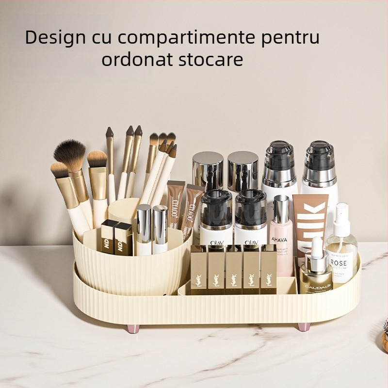 Cutie de depozitare pentru cosmetice, Golden Jade model 906, PET plastic (100% material nou), capacitate 2L, acoperită cu grilaj