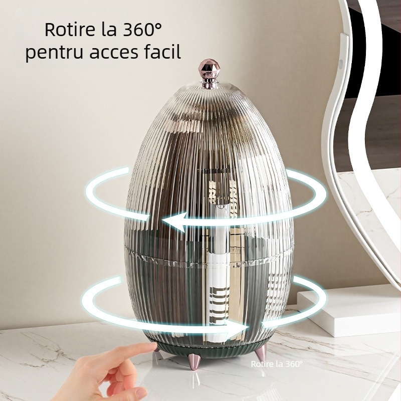 Cutie de depozitare pentru cosmetice, Golden Jade model 906, PET plastic (100% material nou), capacitate 2L, acoperită cu grilaj