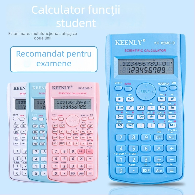 Calculatoră de funcții KEENLY 82MS-D, carcasa ABS, afișaj 12 cifre, alimentare cu baterie uscată standard