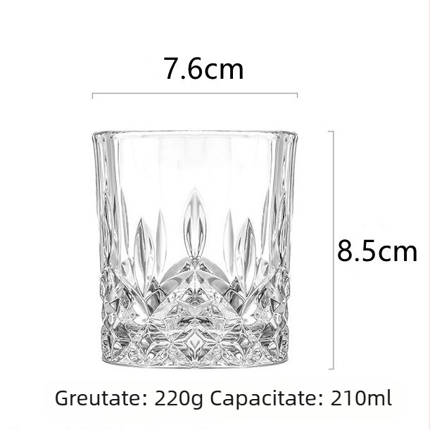 Pahar de whisky Zichang, capacitate 201–300 ml, sticlă, stil modern minimalist