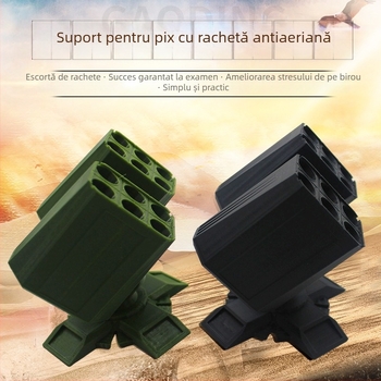 Suport pentru pixuri imprimat 3D cu spațiu de depozitare pentru proiectile, pentru pasionații de militarie – cadou creativ
