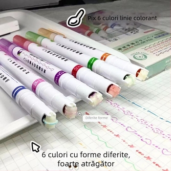Carledy stilou fluorescent cu două capete, erasabil, cu vârf rotund