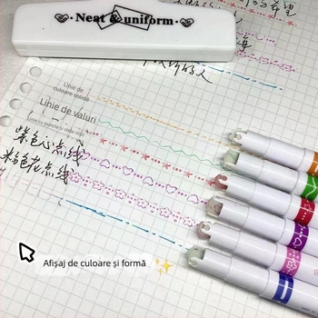 Carledy stilou fluorescent cu două capete, erasabil, cu vârf rotund