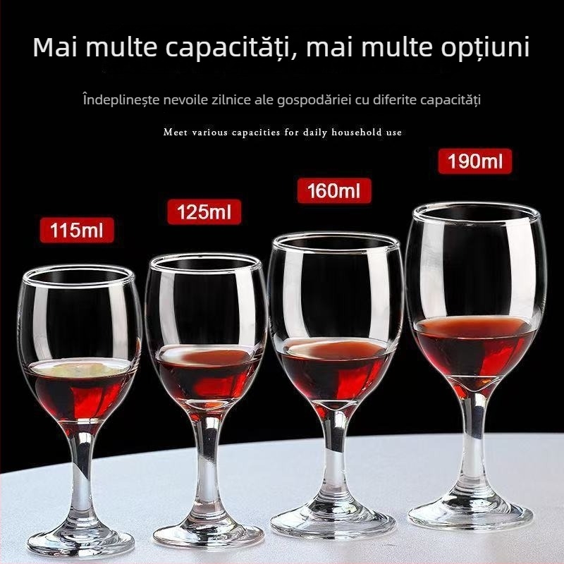 Set european de pahare de vin din sticlă soda-lime, pahare cu picior în stil simplu, capacitate 1000 ml sau mai mult, potrivit pentru hoteluri și uz casnic