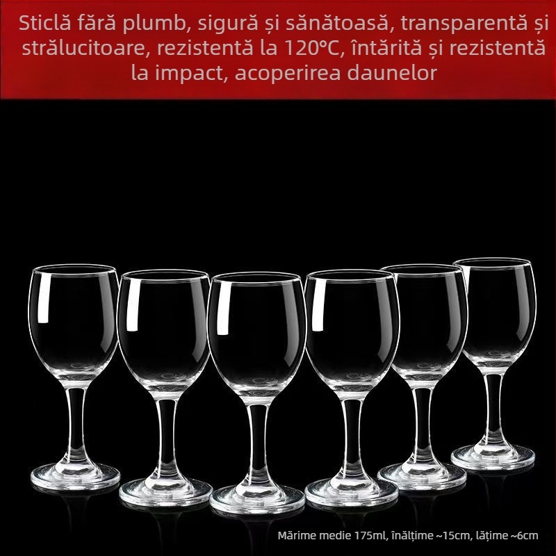 Set european de pahare de vin din sticlă soda-lime, pahare cu picior în stil simplu, capacitate 1000 ml sau mai mult, potrivit pentru hoteluri și uz casnic
