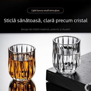 Set de 6 pahare din sticlă pentru băuturi spirtoase, stil chinez nou, cu logo imprimat, posibilitate de personalizare