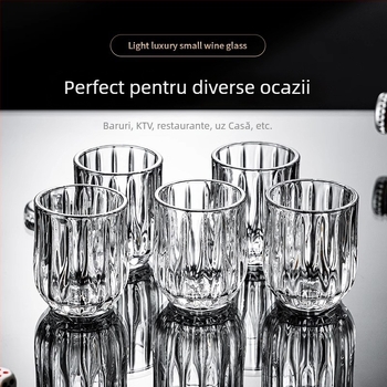 Set de 6 pahare din sticlă pentru băuturi spirtoase, stil chinez nou, cu logo imprimat, posibilitate de personalizare