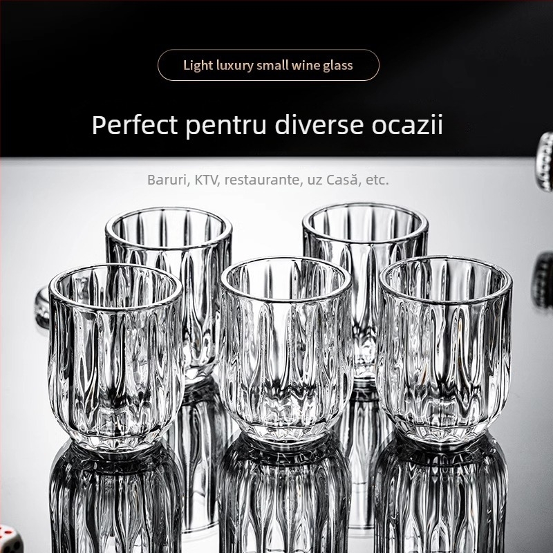 Set de 6 pahare din sticlă pentru băuturi spirtoase, stil chinez nou, cu logo imprimat, posibilitate de personalizare