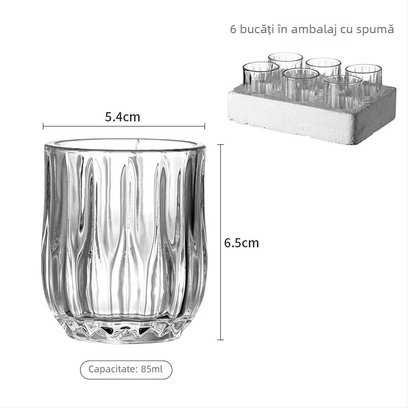 Set de 6 pahare din sticlă pentru băuturi spirtoase, stil chinez nou, cu logo imprimat, posibilitate de personalizare