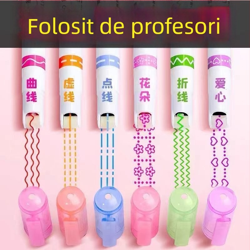 Nothing Curve Pen Highlighter, design în formă de floare, corp din plastic, ambalaj într-o cutie, cu un singur vârf