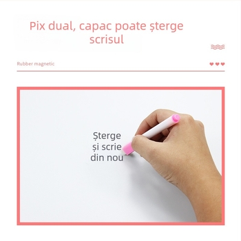 Bibigou Marker magnetic pentru tablă cu cretă hidrosolubilă în apă, pentru copii, corp din plastic, ștergător, personalizabil