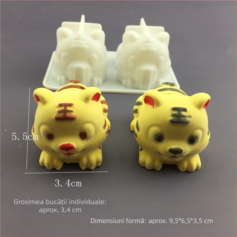 Formă de tort din silicon – formă neregulată, motif tigru adormit, pentru tort mousse ciocolată, silicon alimentar, unealtă de copt