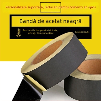 Bandă din acetat cu țesătură pentru cabluri auto — grosime 0.2 mm, bază din fibră, adeziv acrilic, interval de temperatură -40 °C la 120 °C, potrivită pentru motoare Clasei H și conductori de transformator