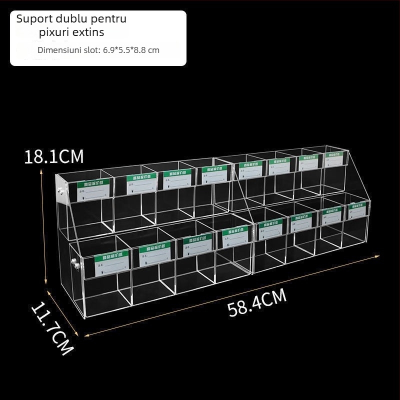 Suport din plastic pentru pixuri cu cutie de expunere – suport multifuncțional pentru pixuri și creioane, modelul 1, număr wraJNxdy