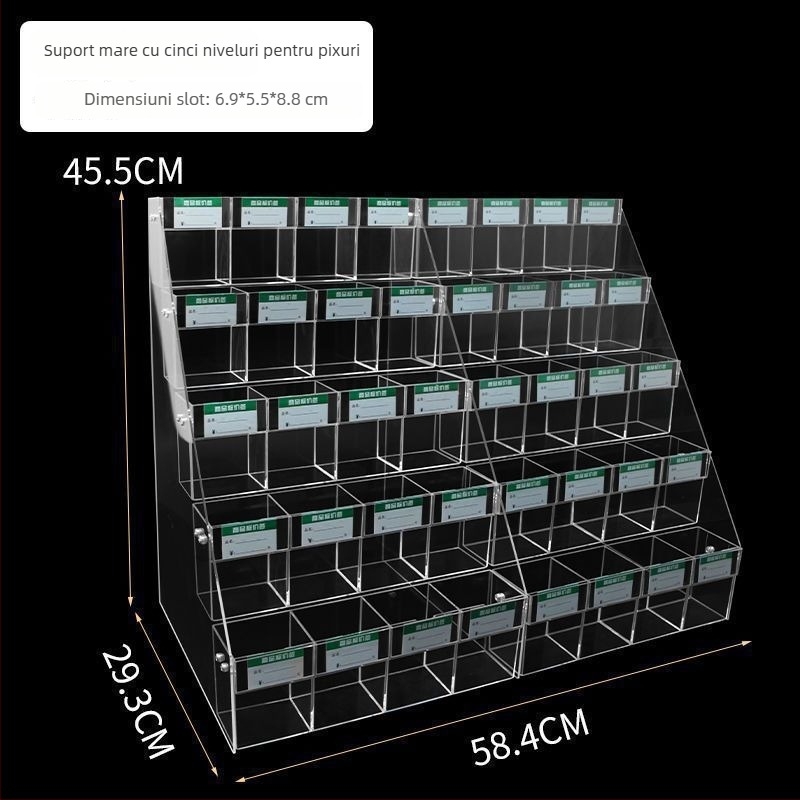 Suport din plastic pentru pixuri cu cutie de expunere – suport multifuncțional pentru pixuri și creioane, modelul 1, număr wraJNxdy