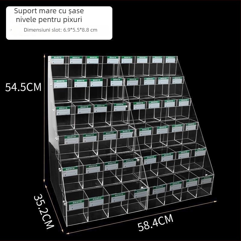 Suport din plastic pentru pixuri cu cutie de expunere – suport multifuncțional pentru pixuri și creioane, modelul 1, număr wraJNxdy