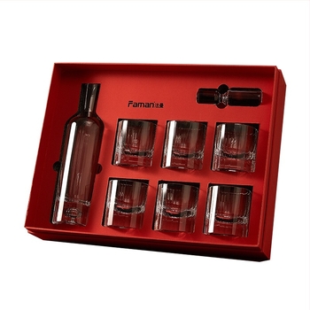 Set de pahare pentru whisky cu cutie cadou, 8 bucăți, din sticlă, stil lux-retro, calitate premium