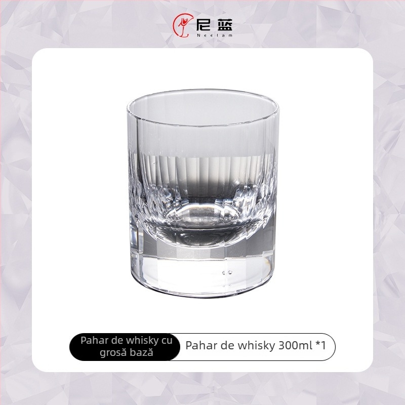 Set de pahare pentru whisky cu cutie cadou, 8 bucăți, din sticlă, stil lux-retro, calitate premium