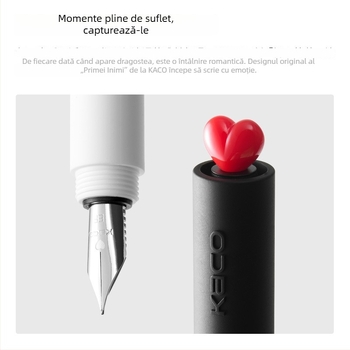 Stilou Kaco K1055, vârf EF, încărcare cu cartuș de cerneală, corp din plastic