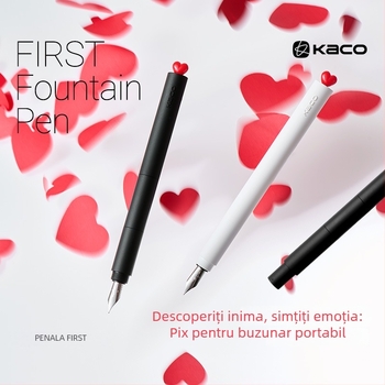 Stilou Kaco K1055, vârf EF, încărcare cu cartuș de cerneală, corp din plastic