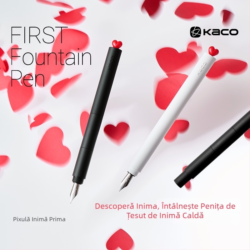 Stilou Kaco K1055, vârf EF, încărcare cu cartuș de cerneală, corp din plastic