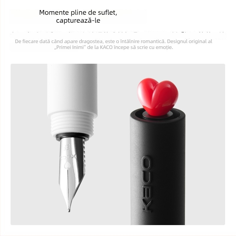 Stilou Kaco K1055, vârf EF, încărcare cu cartuș de cerneală, corp din plastic