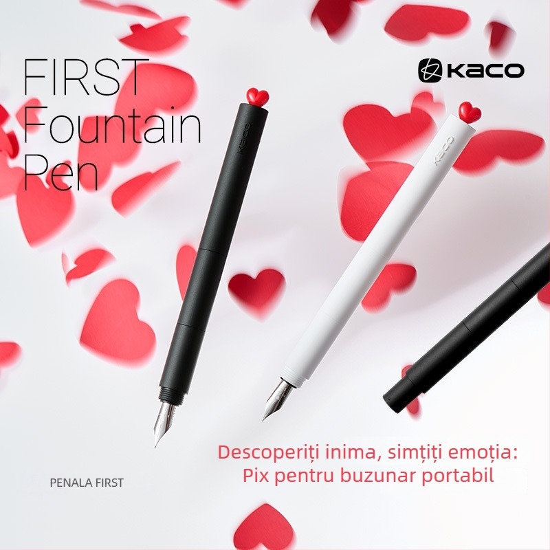 Stilou Kaco K1055, vârf EF, încărcare cu cartuș de cerneală, corp din plastic