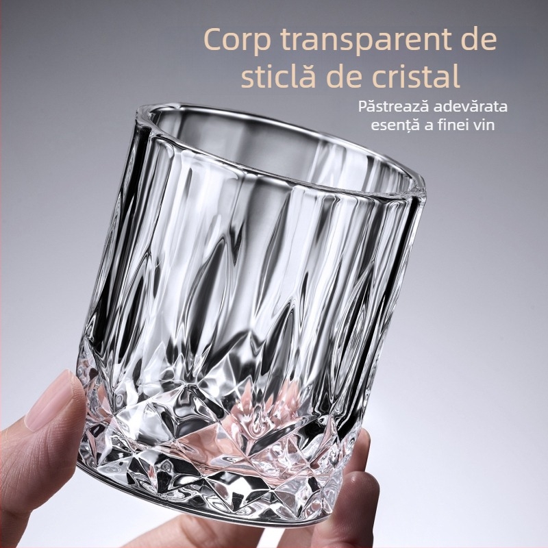 Set de șase pahare de băuturi spirtoase din cristal întărit, capacitate 1–100 ml, stil modern minimalist, posibilitate imprimare logo