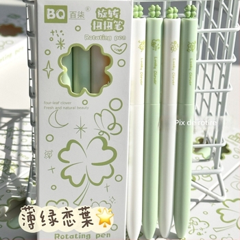 Stilou pensă în formă de trifoi, mecanism rotativ, pachet cu 4 bucăți