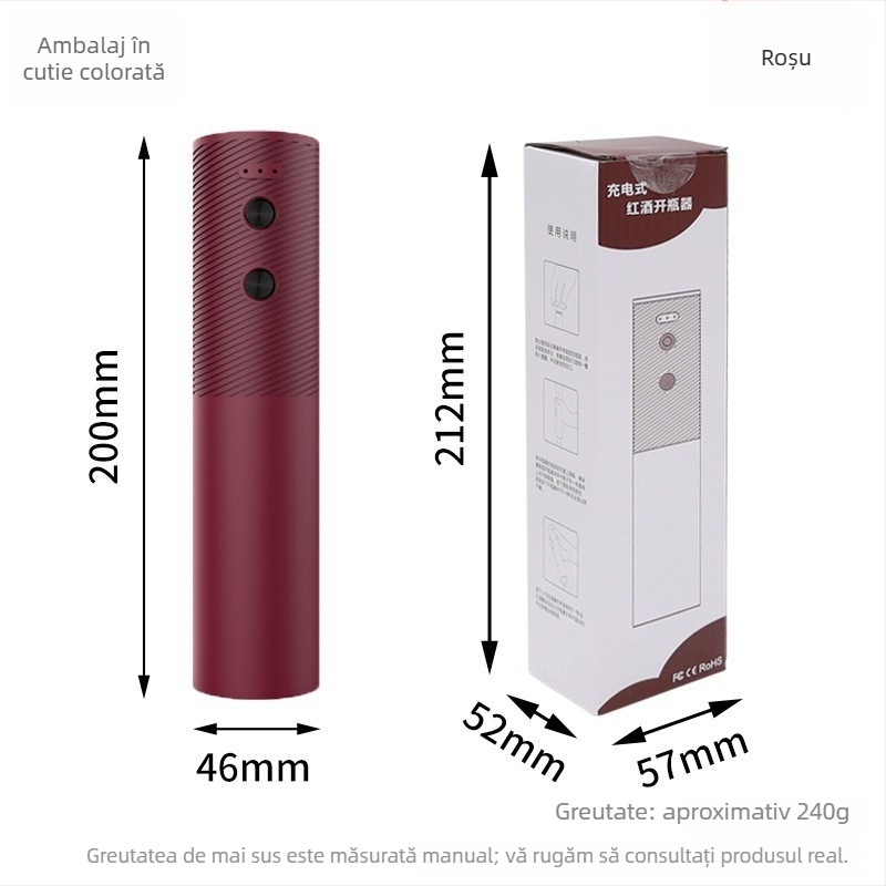 Deschizător electric pentru vin, USB reîncărcabil, multifuncțional (Material ABS; Brand Chef Ji Qixiu; Funcție: Electric)