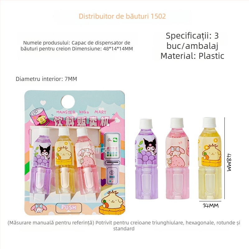 Capac de creion din plastic pentru copii, design drăguț, protecția vârfului, potrivit pentru elevi din învățământ primar, ambalaj în pungă