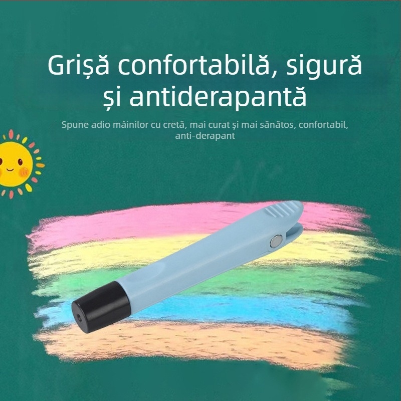 Suport pentru cretă pentru predare, magnetic, fără praf, din plastic, set de cretă solubilă în apă