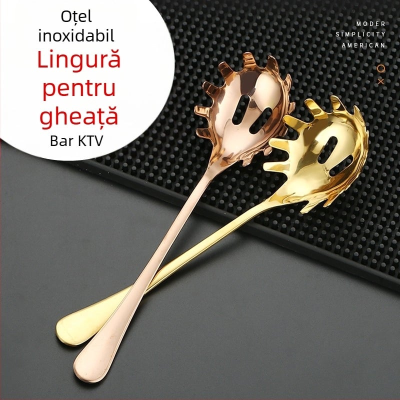 Găleată de gheață pentru bar cu strecurător de gheață și set de linguri pentru gheață (cuburi și bile)