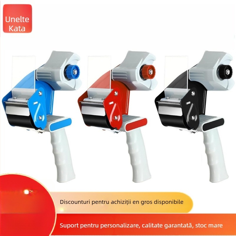 Sealer portabil pentru cutii cu corp ABS+ metal, model 15008/15018, lățimea benzii până la 60 mm, diametrul axului benzii 76 mm, greutate netă 471–560 g