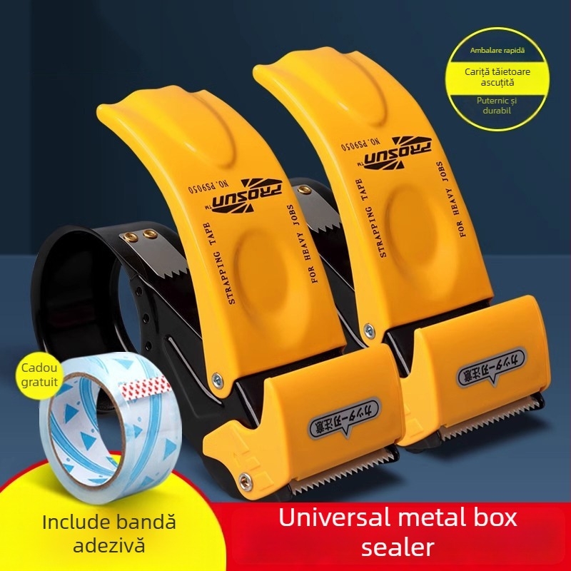 Sealer portabil pentru cutii cu corp ABS+ metal, model 15008/15018, lățimea benzii până la 60 mm, diametrul axului benzii 76 mm, greutate netă 471–560 g