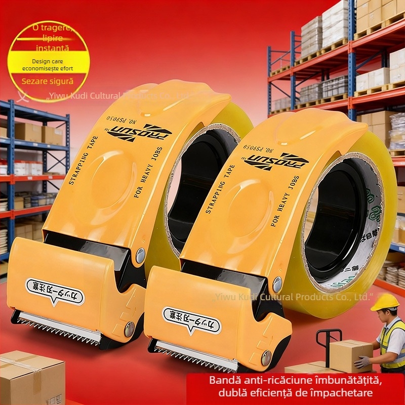 Dispozitiv manual de sigilat și tăiere a benzii, construcție metalică, model Fxj 9050-1, Meishubao, pentru bandă cu lățimea până la 4 mm