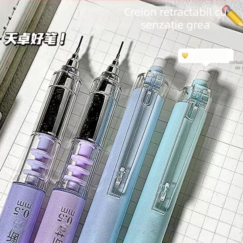 Tianzhuo 02880 creion mecanic 0.5/0.7 mm, scriere lină, grafit rezistent la rupere, design elegant