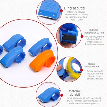 Dispenser de bandă, din ABS plastic, modele 4.0/5.0/6.0/8.0, personalizare disponibilă