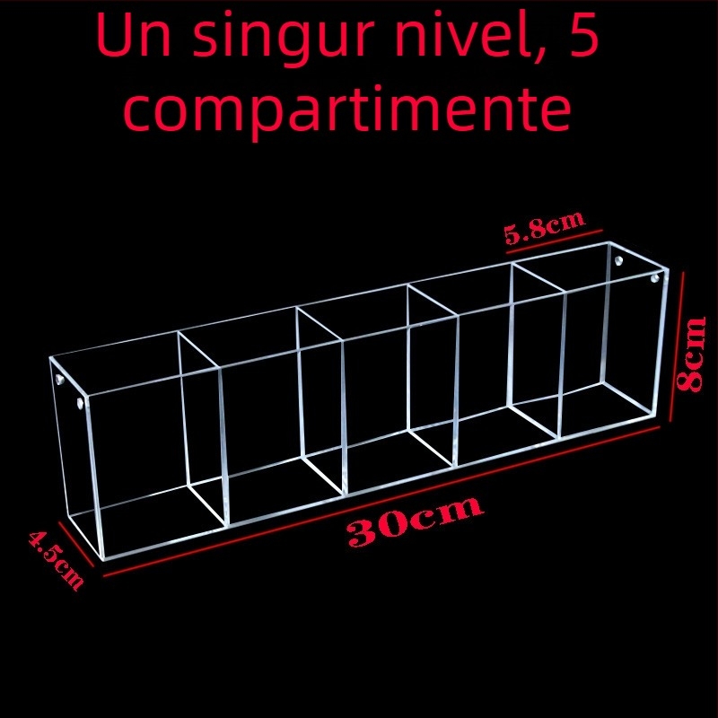 Suport pentru pixuri din sticlă organică, model 02, configurații cu 4 compartimente / 8 compartimente / 12 compartimente