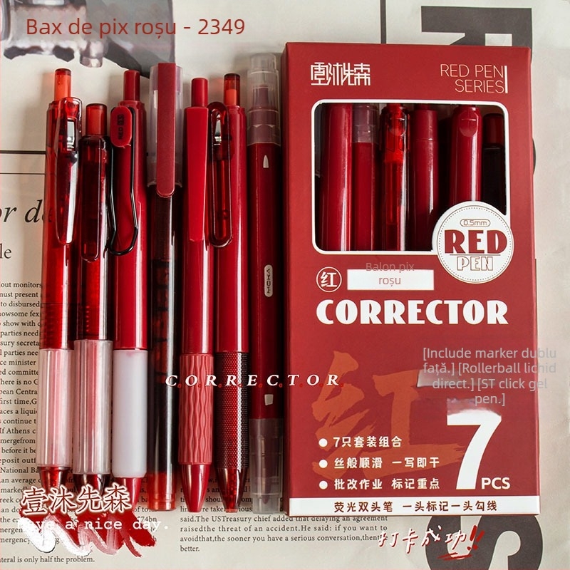 Set pixuri gel ST, 7 bucăți, cu vârf retractabil, cutie cadou