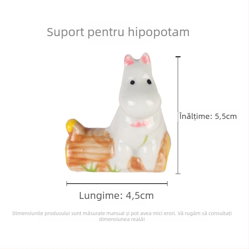 Suport ceramic pentru pensule cu modele de animale pentru caligrafie, model KTBG-07