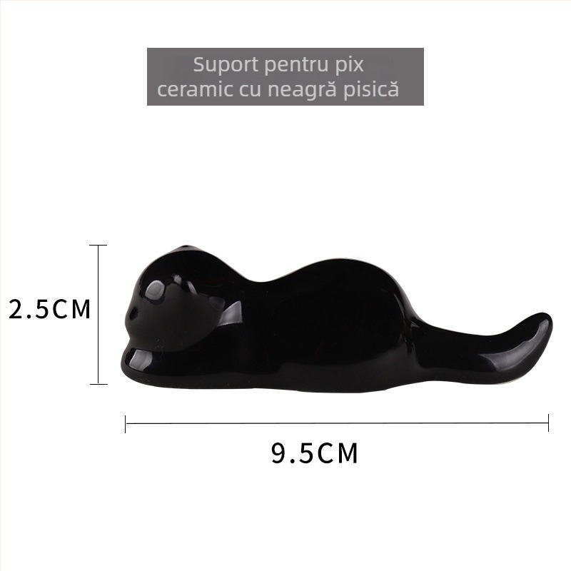 Suport ceramic pentru pensule cu modele de animale pentru caligrafie, model KTBG-07