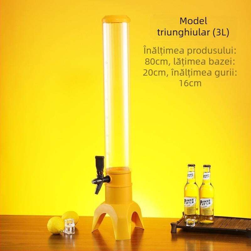 Dispenser de bere 3L, rezervor de 1,5L pentru băuturi, sistem din plastic durabil