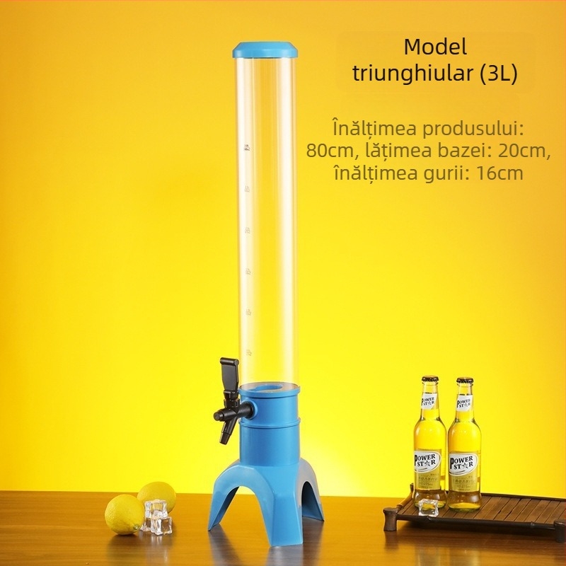 Dispenser de bere 3L, rezervor de 1,5L pentru băuturi, sistem din plastic durabil
