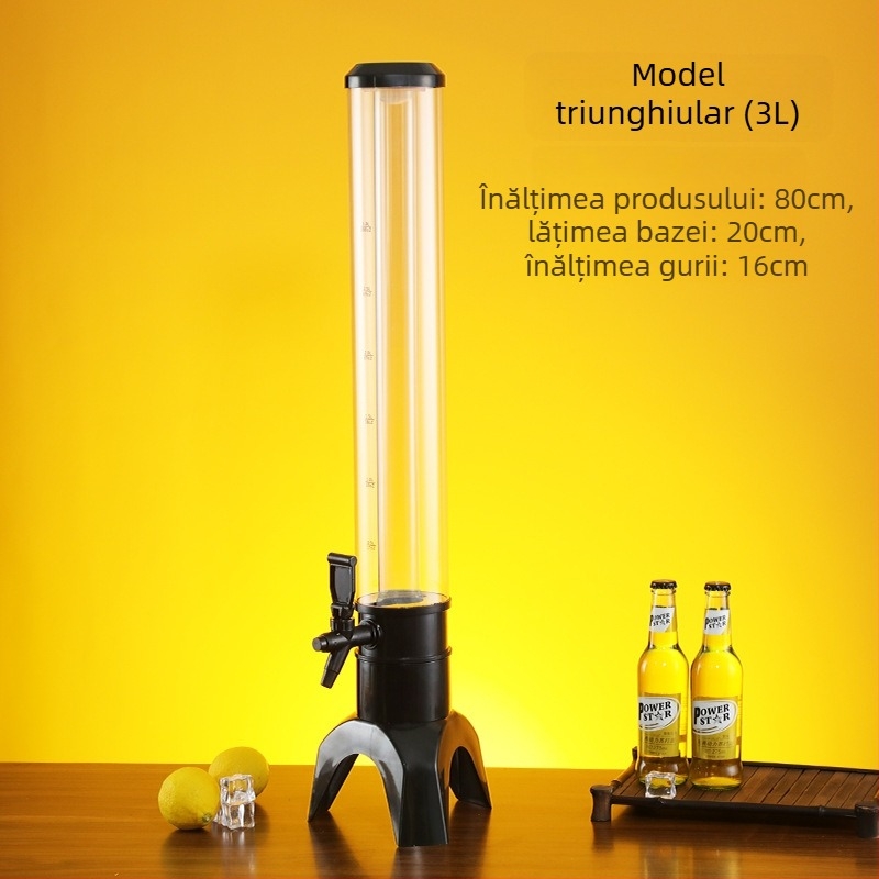 Dispenser de bere 3L, rezervor de 1,5L pentru băuturi, sistem din plastic durabil