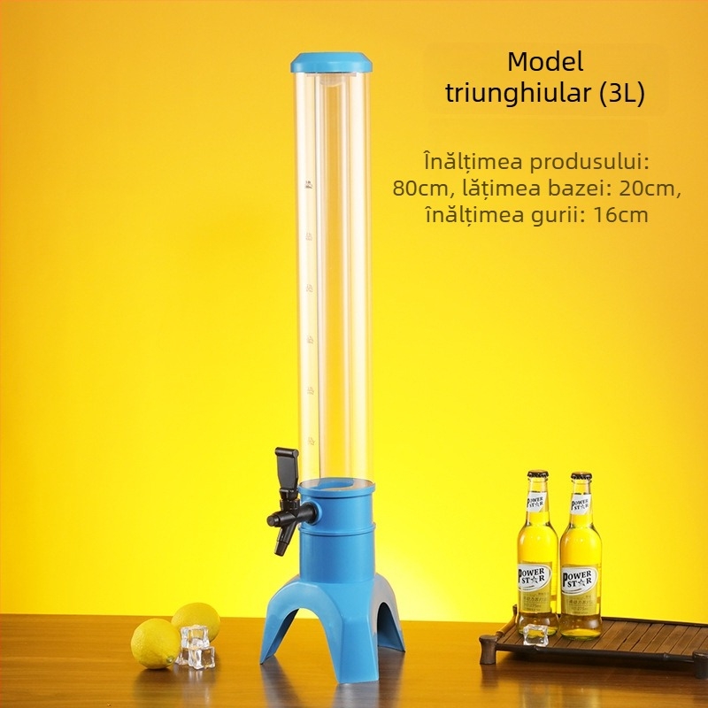 Dispenser de bere 3L, rezervor de 1,5L pentru băuturi, sistem din plastic durabil