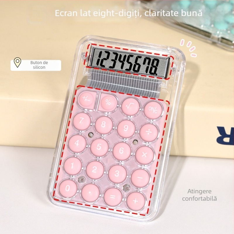 Calculator de buzunar aritmetik, afișaj de 8 cifre, carcasă din plastic, model Jx0099, baterie cu buton