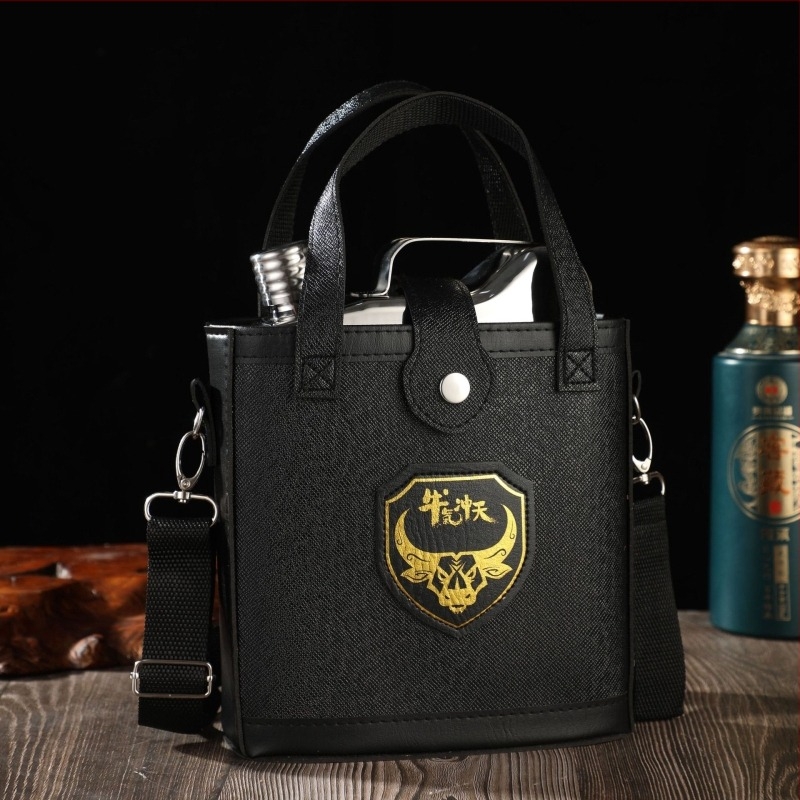 Flacon din oțel inoxidabil 316 portabil, stil retro lux, capacitate 3/5/7 jin, imprimare logo disponibilă